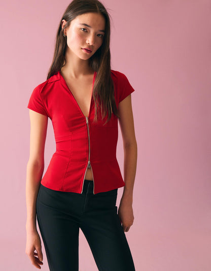 Short Sleeve Zip Shirt